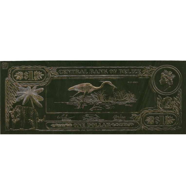 Belize 1 Dollar 1984 (Gold Plated) 2 Digit Serial